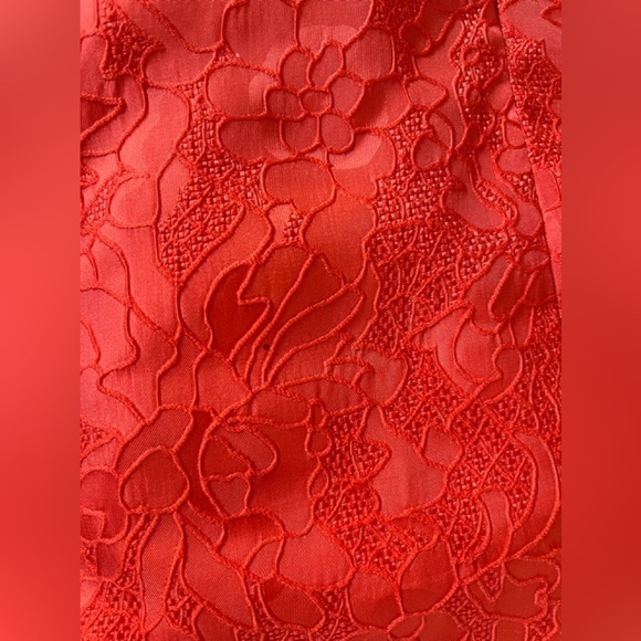 Lumier by Bariano high low jacquard dress Sz. L red - Picture 6 of 6